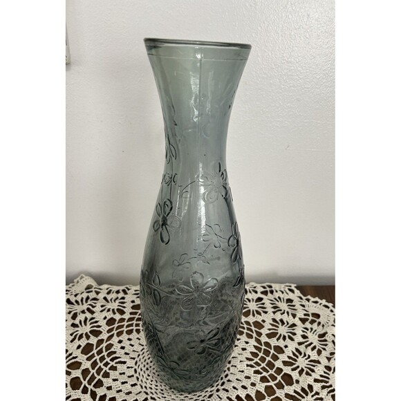 Vintage Olive-Green Very Heavy Daisy Motif Bottle From Spain - Picture 5 of 9